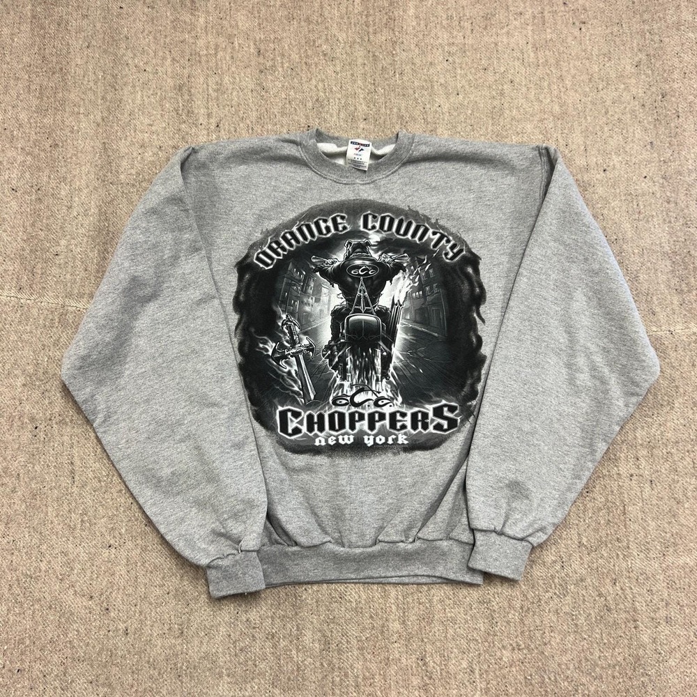 Vintage Orange County Choppers Sweatshirt Mens Large Gray 2000s New York